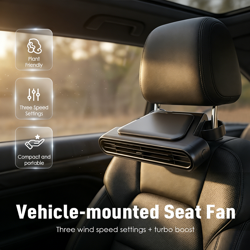🔥HOT SALE 49% OFF🏆 Car Seat Fan 🌬️ – 3-Speed Rechargeable Clip-On Fan with 3000mAh Battery 🔋 | USB-C Charging ⚡ for Cars 🚗, Golf Buggies 🛺 & Campervans 🏕️