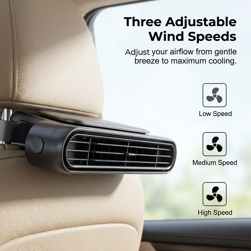 🔥HOT SALE 49% OFF🏆 Car Seat Fan 🌬️ – 3-Speed Rechargeable Clip-On Fan with 3000mAh Battery 🔋 | USB-C Charging ⚡ for Cars 🚗, Golf Buggies 🛺 & Campervans 🏕️