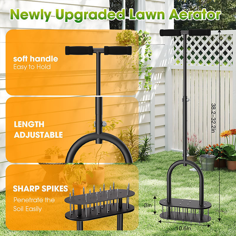 💐 50% OFF NOW!   Heavy-Duty Manual Lawn Coring Aerator