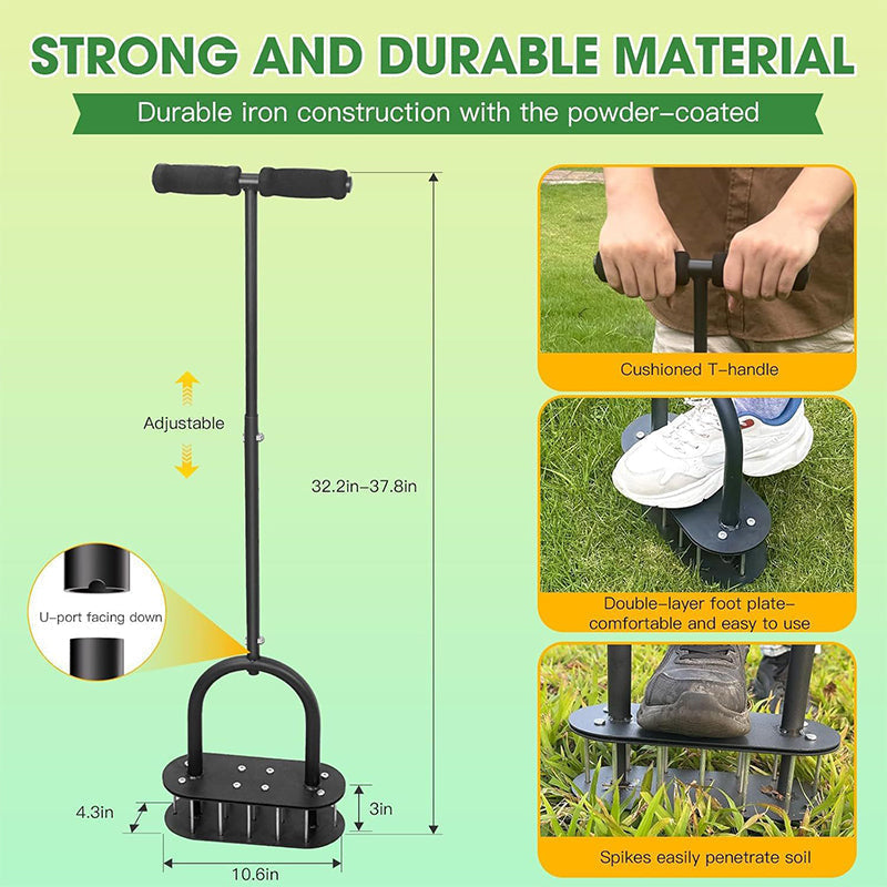 💐 50% OFF NOW!   Heavy-Duty Manual Lawn Coring Aerator