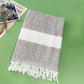Cotton Blend Striped Tassel Beach Towel
