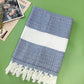 Cotton Blend Striped Tassel Beach Towel