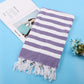 Cotton Blend Striped Tassel Beach Towel