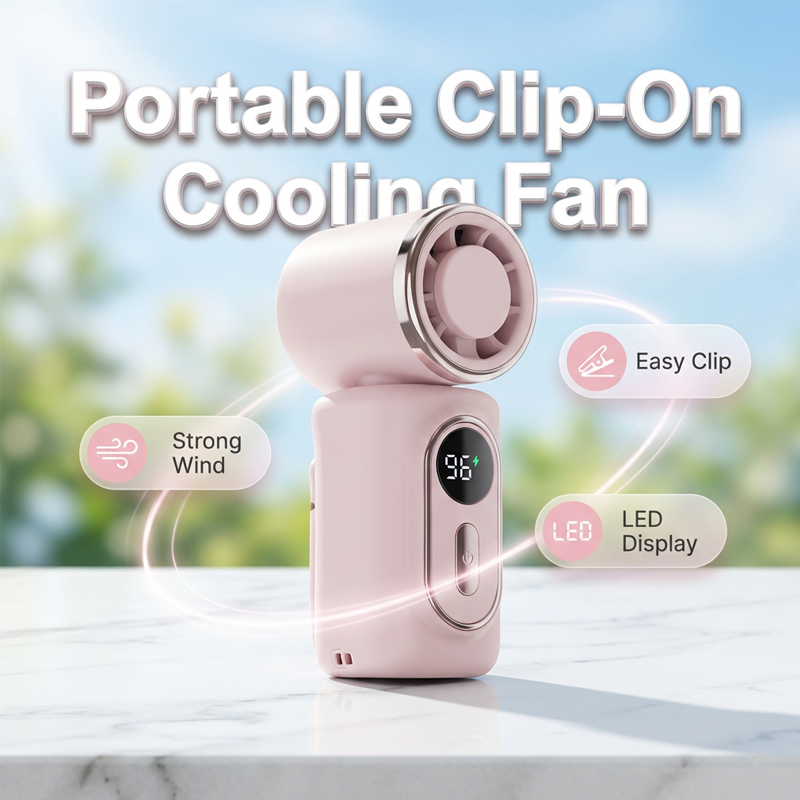 🏖️LAST DAY SALE ONLY ￡13.99!!🎁🔥Portable Clip-On Fan with LED Display