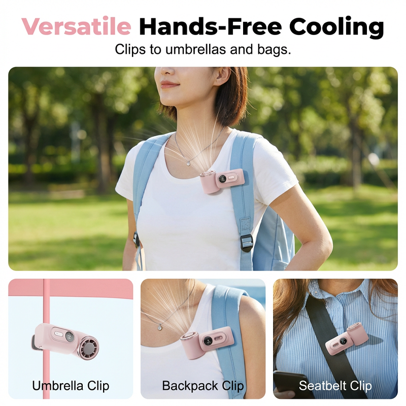 🏖️LAST DAY SALE ONLY ￡13.99!!🎁🔥Portable Clip-On Fan with LED Display