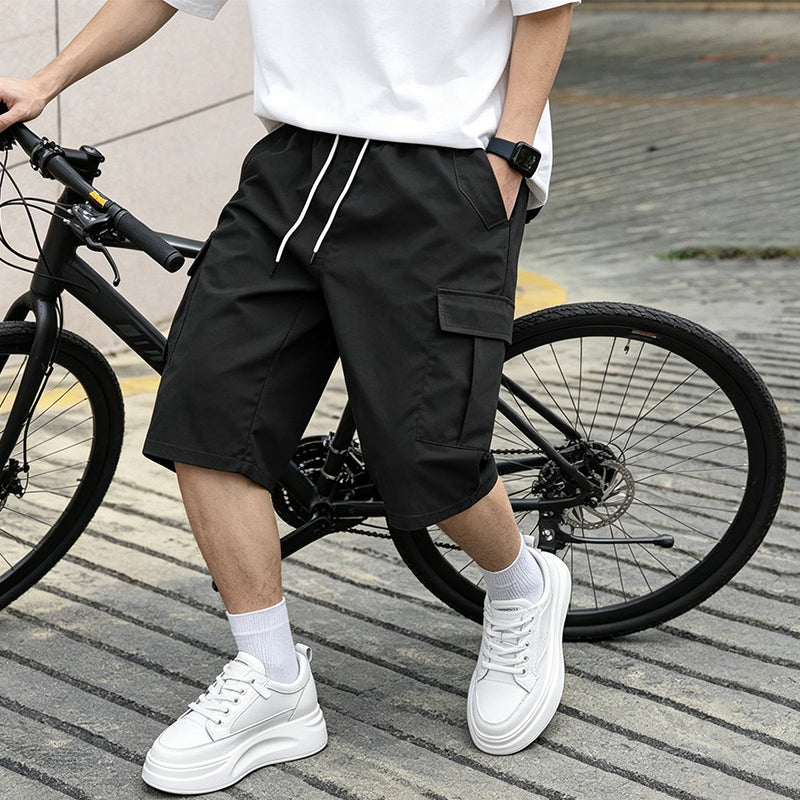 🩳 50% OFF NOW! 🔥 Men's Casual Cargo Shorts with Drawstring – Lightweight, multi-pockets & elastic waist – perfect for hiking, travel or hot summer days ☀️