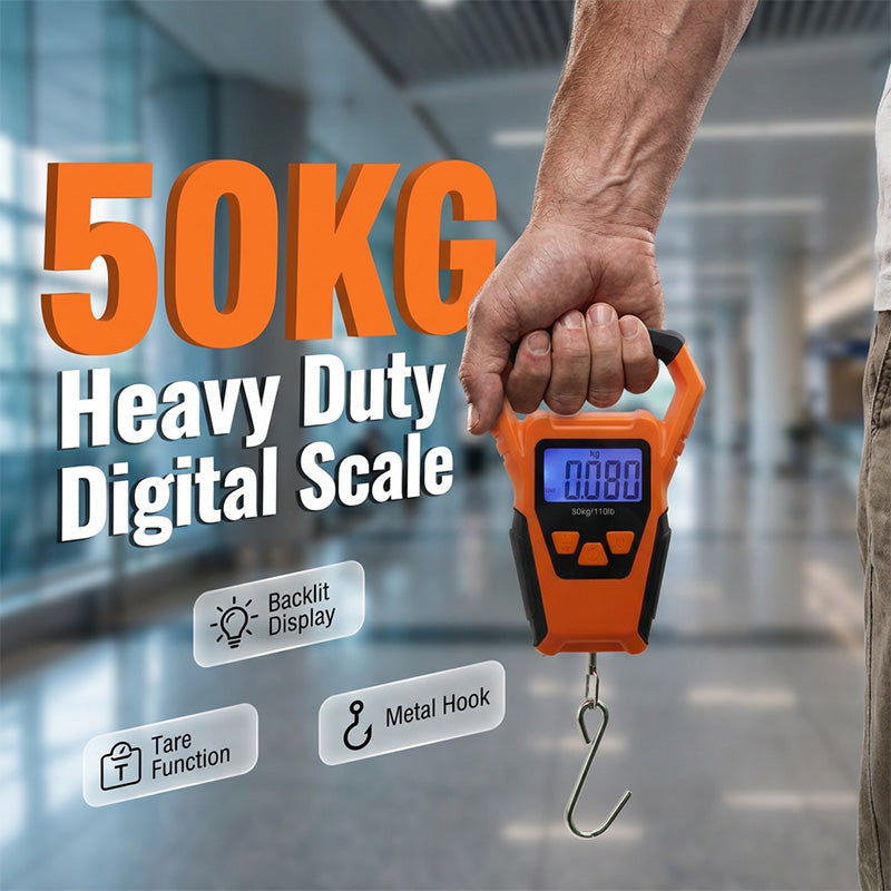 ⚖️ LIMITED-TIME 49% OFF! ✨ Portable Electronic Scale – 50kg, Backlit, for Luggage & Fishing 🎣