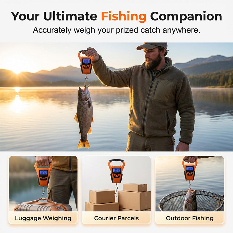 ⚖️ LIMITED-TIME 49% OFF! ✨ Portable Electronic Scale – 50kg, Backlit, for Luggage & Fishing 🎣
