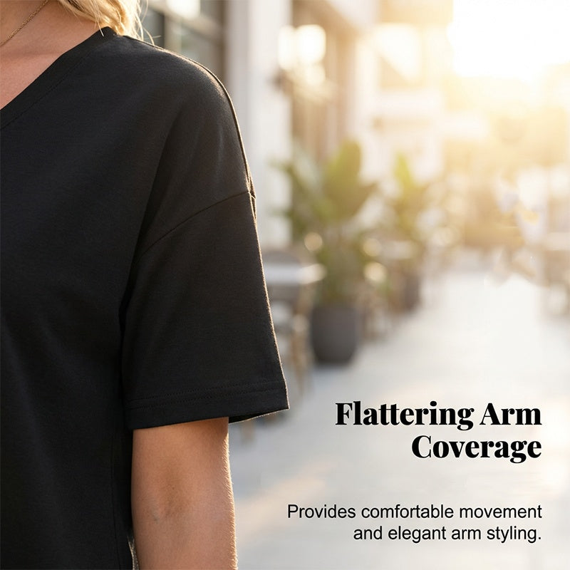 🏖️Summer Cool Deal: ONLY ￡12.99!💃Women's Half Sleeve V-Neck Top with Patchwork Hem