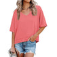 🏖️Summer Cool Deal: ONLY ￡12.99!💃Women's Half Sleeve V-Neck Top with Patchwork Hem