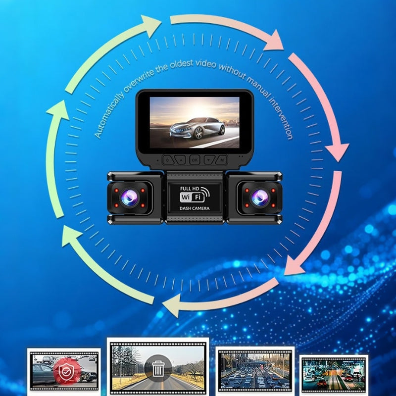 🔥HOT SALE NOW🚗Multi-Lens HD Dash Camera with Wi-Fi