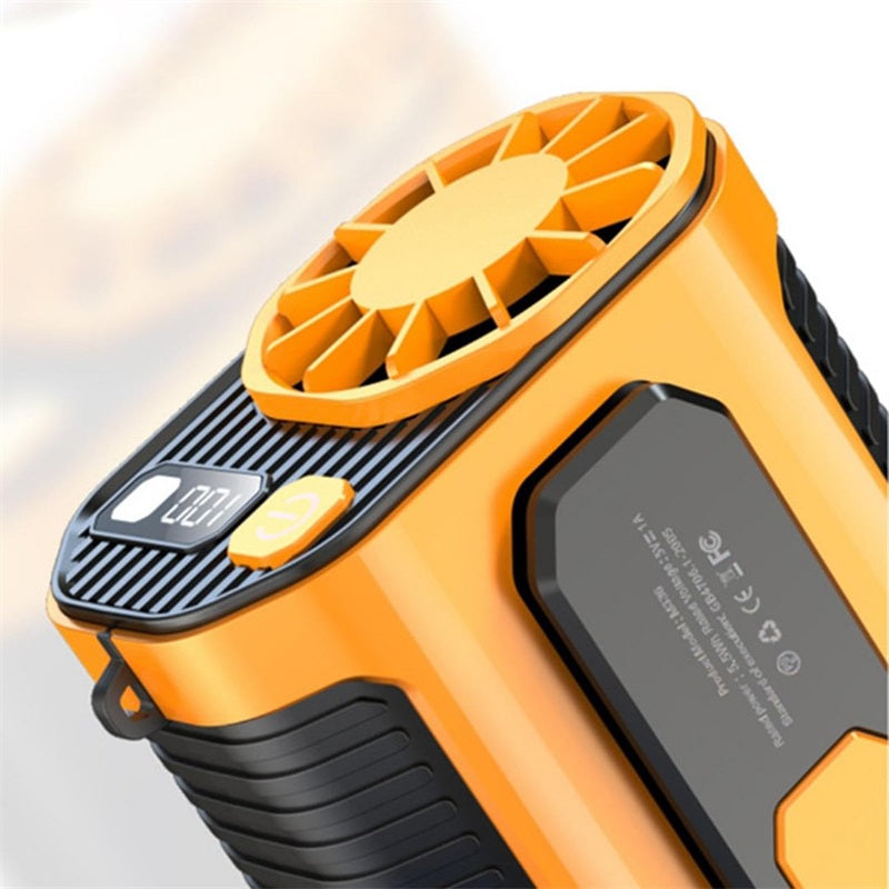 ⚡🌀 LIMITED TIME 50% OFF! Waist Clip Fan with Flashlight – Strong Airflow, Lightweight & Perfect for Summer 🔦☀️