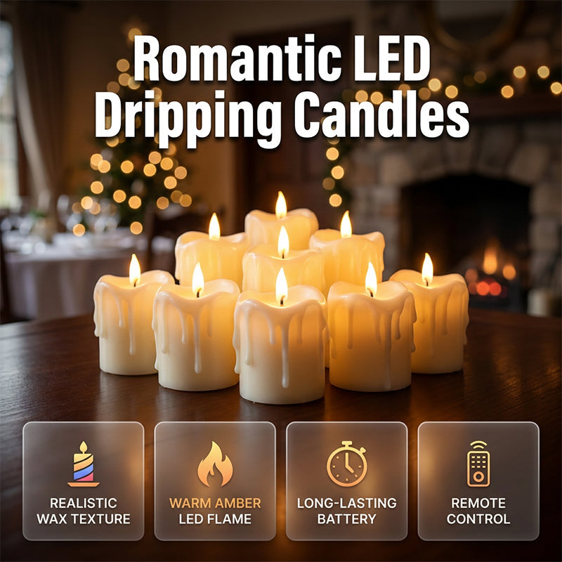 Romantic LED Flameless Dripping Light Candles