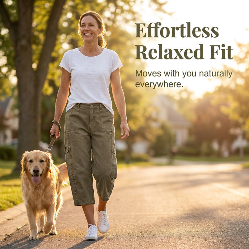 ⏳Limited-time 50% off⏰Women's Relaxed Casual Cargo Capris👖
