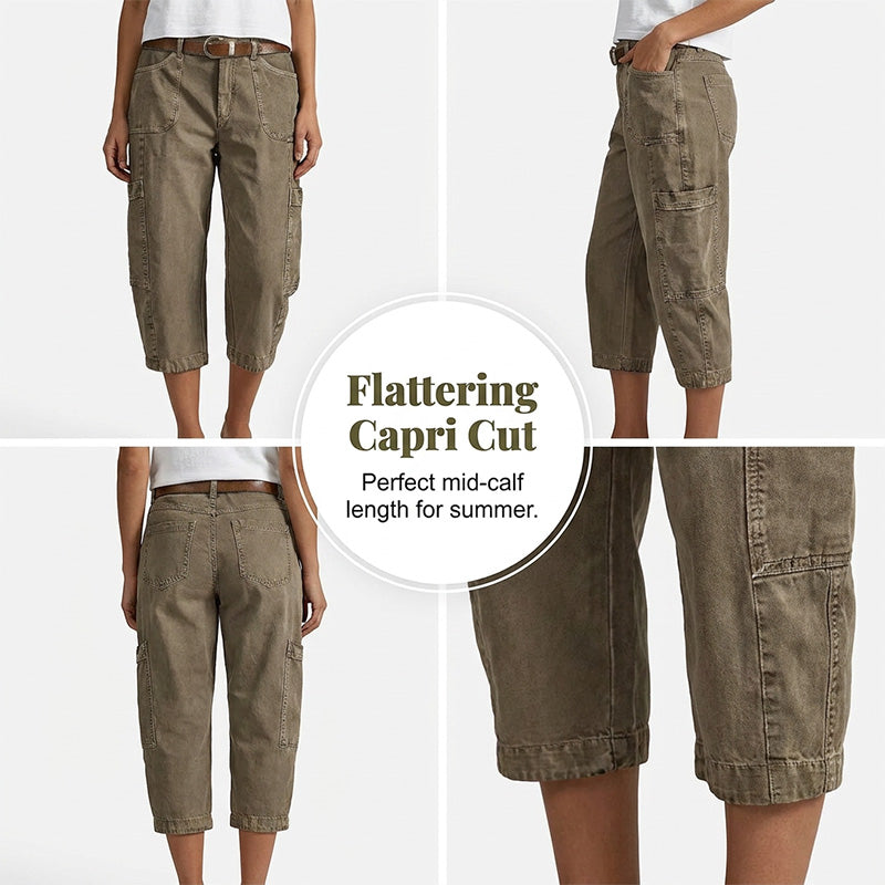 ⏳Limited-time 50% off⏰Women's Relaxed Casual Cargo Capris👖