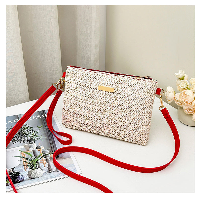 👜 LIMITED-TIME 50% OFF! 💥 Women's Woven Straw Shoulder Clutch Bag – Lightweight, Versatile, Metallic Accents ✨