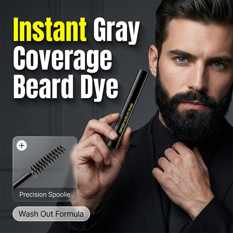 Instant Gray Beard Dye – Fuller & Bolder Look, Portable Touch-Up Wand