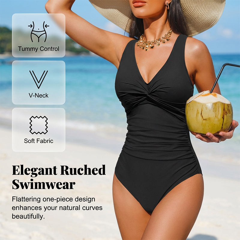 📢📢45% OFF !! ⏰Women's Tummy Control One-Piece Swimsuit