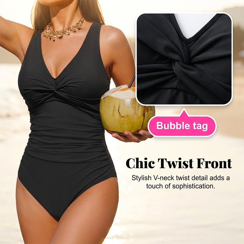 📢📢45% OFF !! ⏰Women's Tummy Control One-Piece Swimsuit