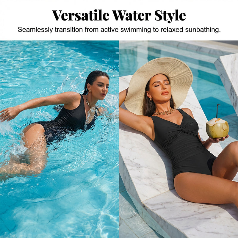 📢📢45% OFF !! ⏰Women's Tummy Control One-Piece Swimsuit