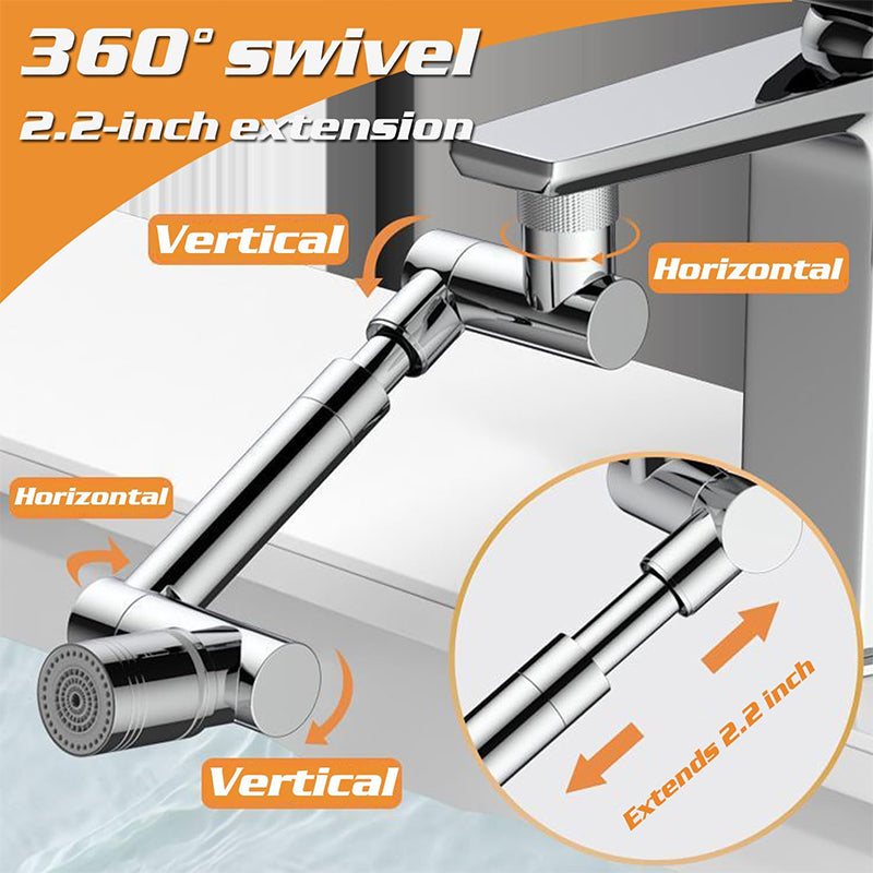 3D Filter Faucet Set - Multi-Angle Swivel Faucet Aerator with 3 Included Filter Cartridges, Anti-Splash Soft Aeration, Transparent Visible Filter Housing, Compatible with Kitchen, Bathroom & Laundry Faucets