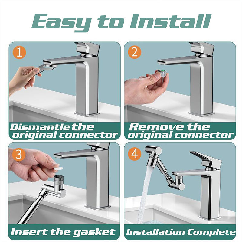 3D Filter Faucet Set - Multi-Angle Swivel Faucet Aerator with 3 Included Filter Cartridges, Anti-Splash Soft Aeration, Transparent Visible Filter Housing, Compatible with Kitchen, Bathroom & Laundry Faucets