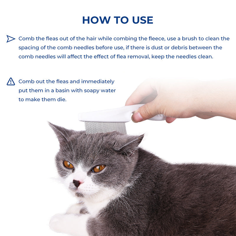 🐾 BUY 1 GET 1 FREE! 🛁 Multifunctional Pet Grooming Comb – Fine stainless steel needles – Removes tear stains, fleas & tangles – gentle on skin, effective for cats and dogs ✨🐶