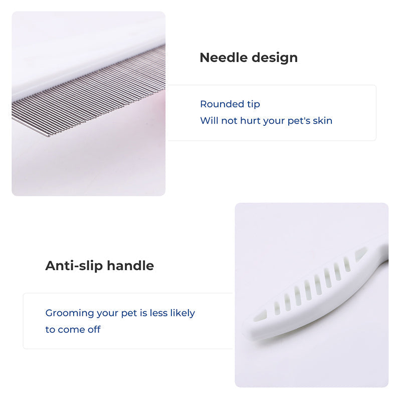 🐾 BUY 1 GET 1 FREE! 🛁 Multifunctional Pet Grooming Comb – Fine stainless steel needles – Removes tear stains, fleas & tangles – gentle on skin, effective for cats and dogs ✨🐶