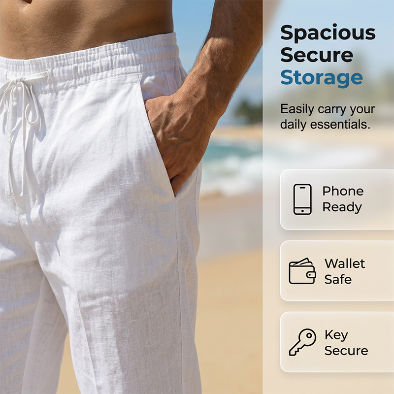 👖Men's Casual Capri Pants with Drawstring Waist
