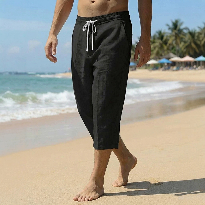 👖Men's Casual Capri Pants with Drawstring Waist