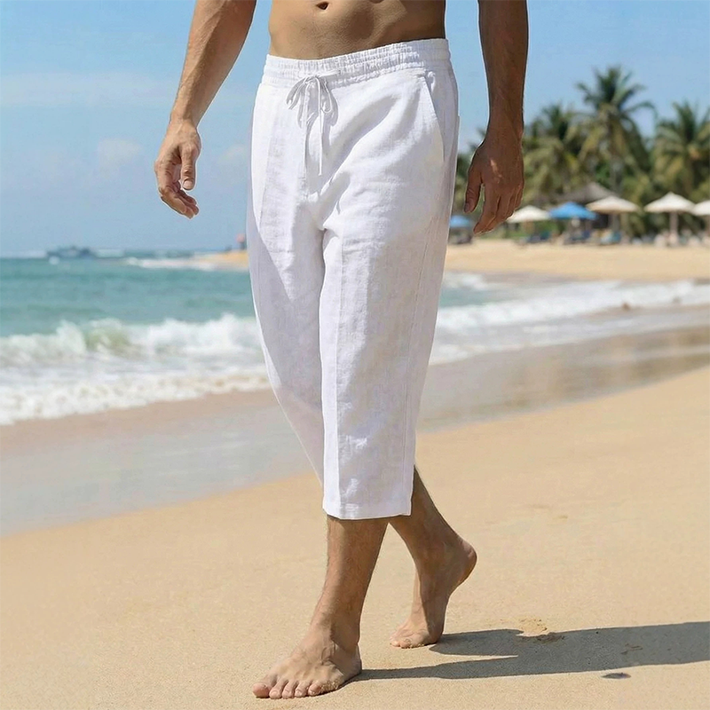 👖Men's Casual Capri Pants with Drawstring Waist