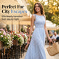 🌈2026 Summer Hot Sale 50% OFF!✨Women’s Off Shoulder Bubble Sleeve Slit Summer Dress – Elegant Holiday & Party Midi Dress