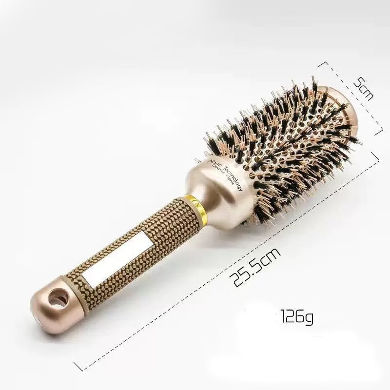 💇50% OFF NOW! Professional Vented Round Hair Brush – Boar & Nylon Bristle Curling Blow Dry Brush, Honeycomb Vent Barrel for Fast Drying, Volume & Smooth Hairstyle at Home Salon