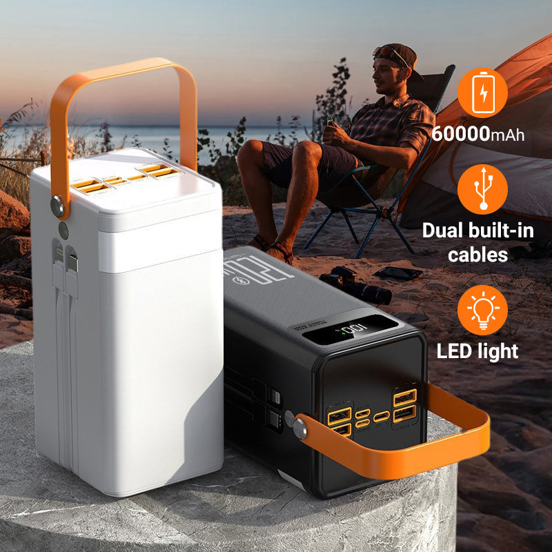 🔋 60000mAh High Capacity Power Bank with LED Light