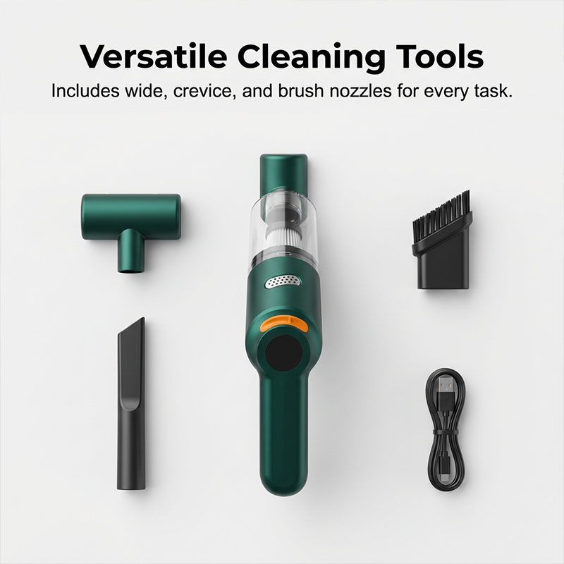🚗50% OFF NOW ! 💨10000Pa Cordless Handheld Vacuum – Washable Filter & Multi-Nozzle Kit, Portable Powerful Suction Car & Home Cleaner