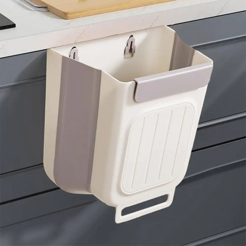 🍃50% OFF NOW! Multipurpose Hanging Collapsible Kitchen Trash Can‑Space‑Saving Wall Mount Foldable Waste Bin, Hanging Garbage Container for Food Scraps, Cabinet Door Mount for Home Kitchen Countertop Prep