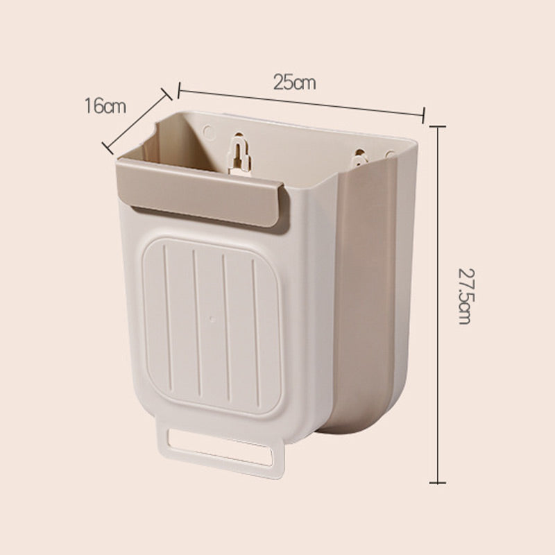 🍃50% OFF NOW! Multipurpose Hanging Collapsible Kitchen Trash Can‑Space‑Saving Wall Mount Foldable Waste Bin, Hanging Garbage Container for Food Scraps, Cabinet Door Mount for Home Kitchen Countertop Prep