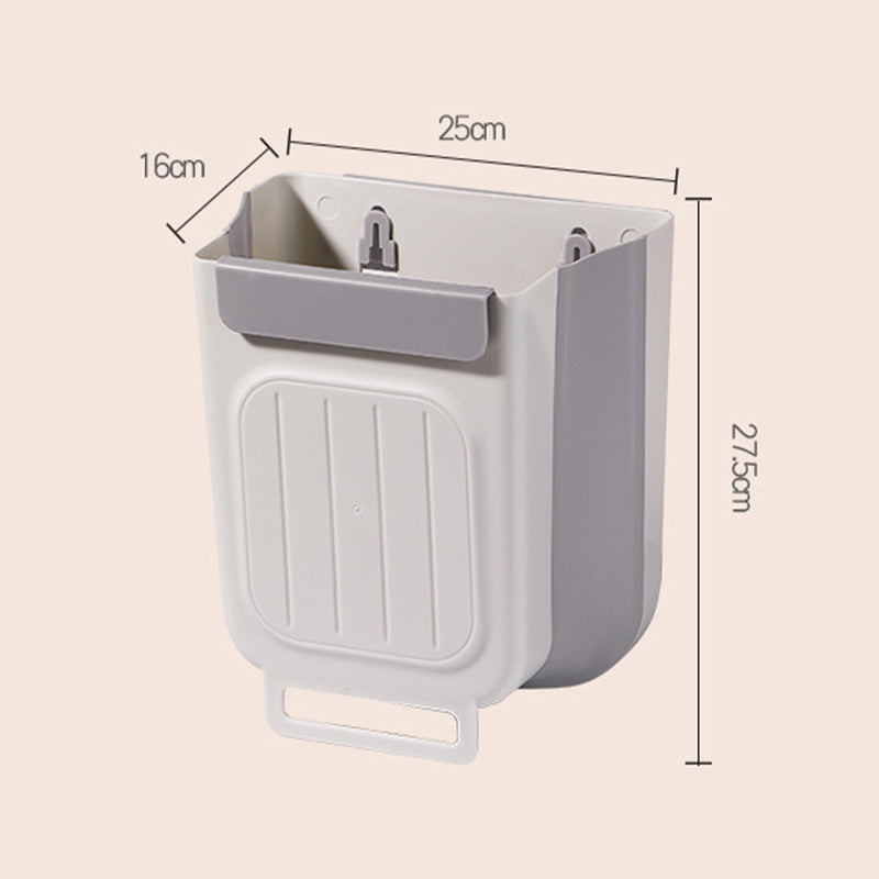 🍃50% OFF NOW! Multipurpose Hanging Collapsible Kitchen Trash Can‑Space‑Saving Wall Mount Foldable Waste Bin, Hanging Garbage Container for Food Scraps, Cabinet Door Mount for Home Kitchen Countertop Prep