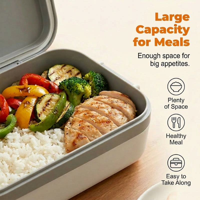 🍱 50% OFF NOW! ⚡ Portable Electric Lunch Box with Self-Heating – Compact & silent – Keeps meals warm – perfect for office, road trips or picnics 🔋✨