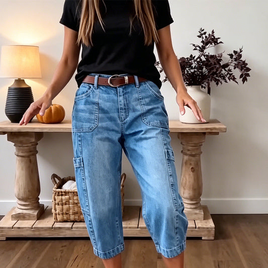 👡 Cropped Wide Leg Jeans with Stretch — Dress Up or Down for Any Occasion