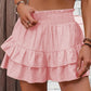 🌸Solid Color Stretch Waist Layered Short Skirt