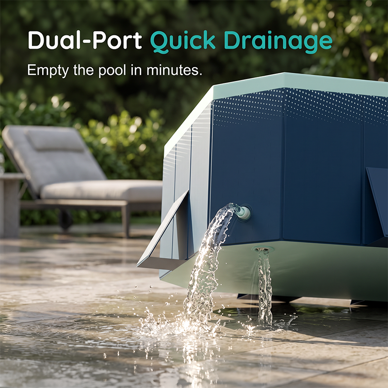 🏊‍♂️💦 Foldable family pool – no inflation, fast drain, compact storage!