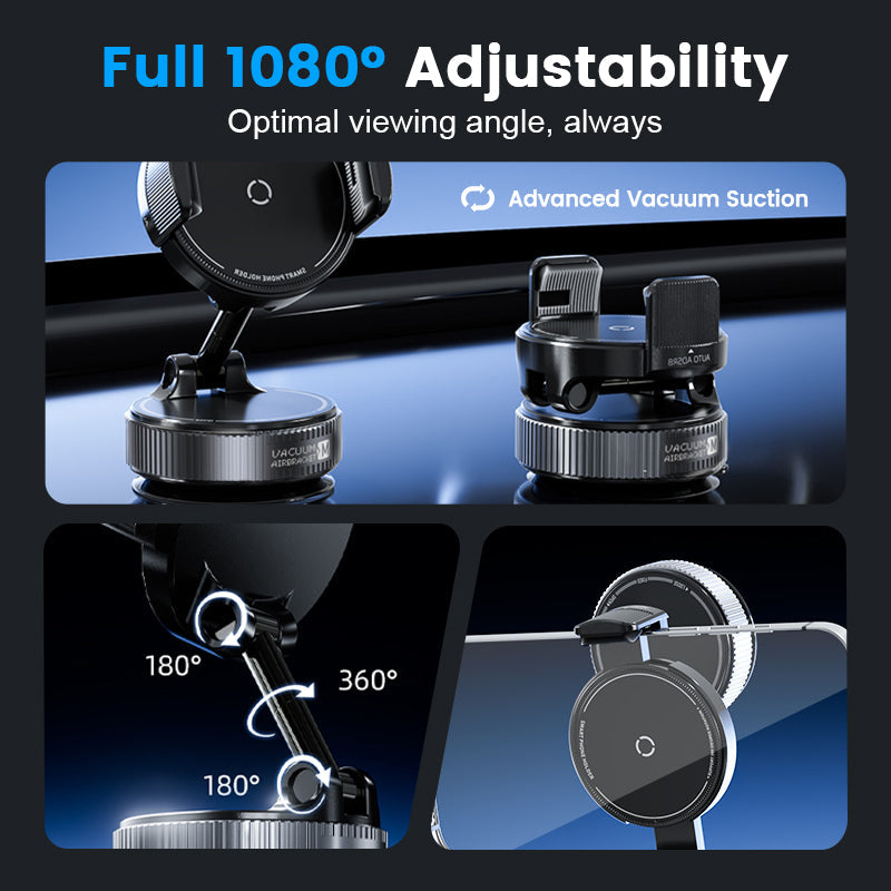 📱50% OFF NOW! Adjustable Magnetic Car Mount‑ Vacuum Suction Base Phone Holder, 360° Rotation Universal Stable Magnetic Phone Stand for Car Dashboard & Windshield