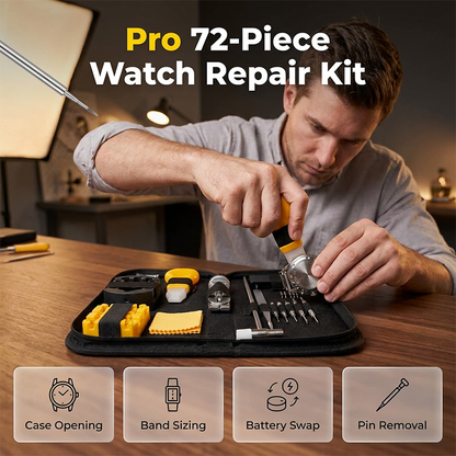 🔧 Professional Watch Repair Set — High-Grade 420 Stainless Steel | 72 Pieces