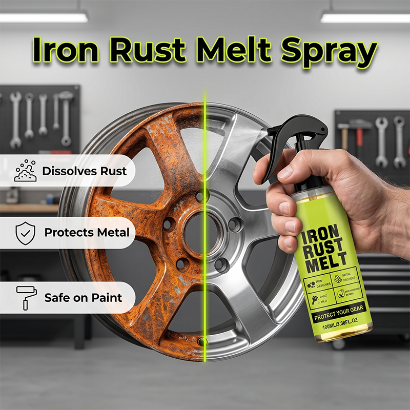 🛠Factory direct sale, genuine 50% off！✨One-click remove old rust！Iron Rust Melt Spray