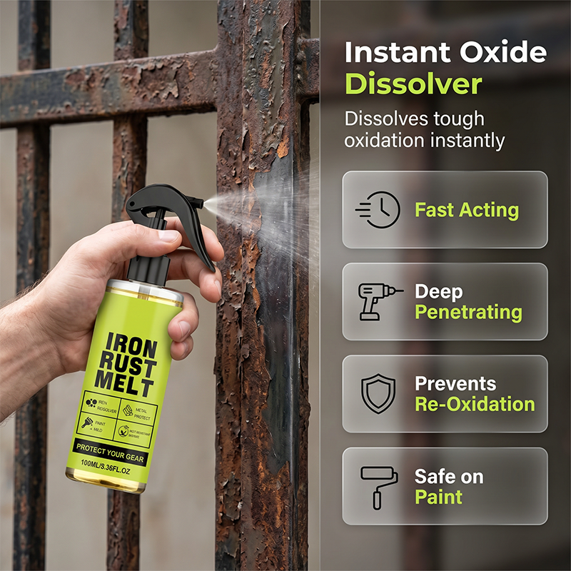 🛠Factory direct sale, genuine 50% off！✨One-click remove old rust！Iron Rust Melt Spray