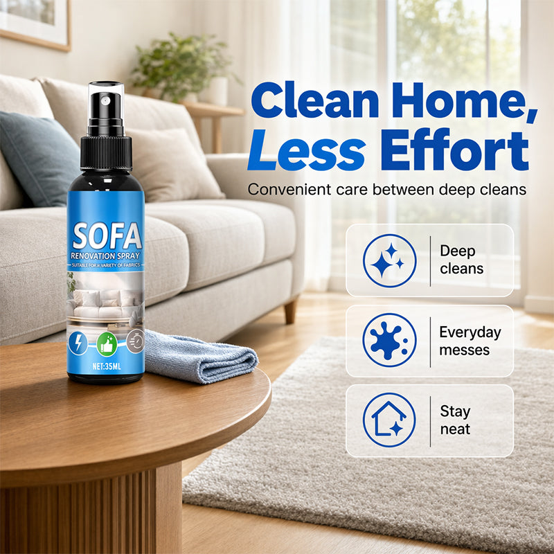 🥳2026 HOT SALE-￡6.99!! 🥳✨ 50% OFF! No‑Rinse Fabric Cleaner Spray – Just spray & wipe – no water, no rinsing. Perfect for sofas, carpets & upholstery – fresh in minutes! 🧼💨