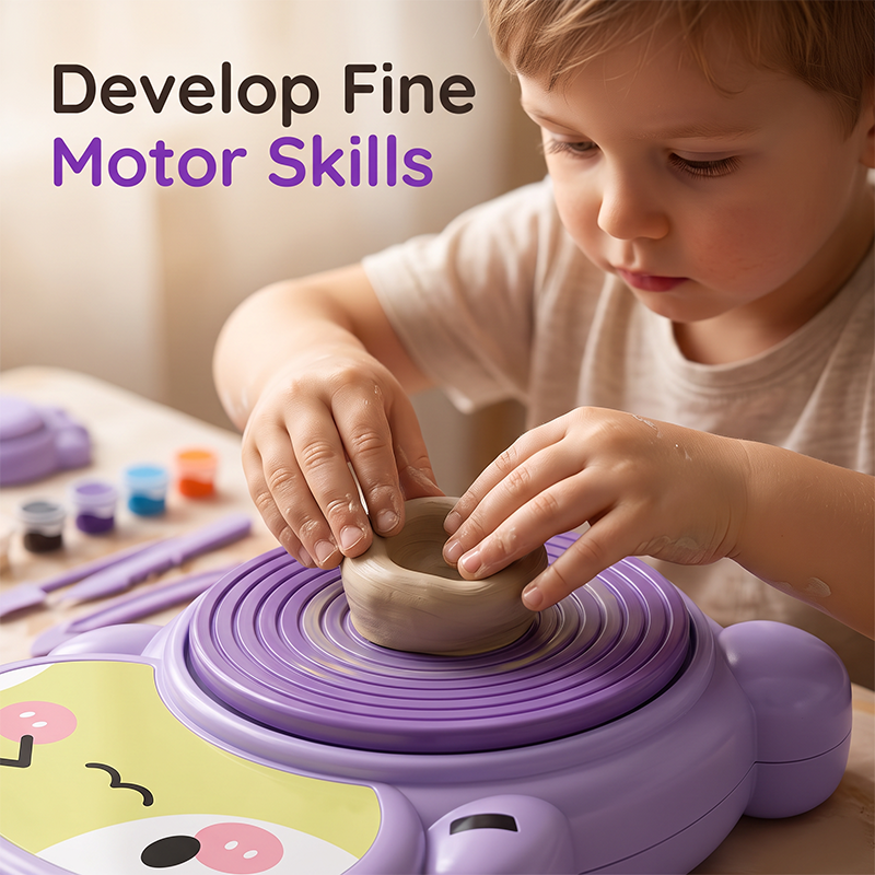 🏺🪐Kids Electric Pottery Wheel Kit with Foot Pedal, Clay & Paints