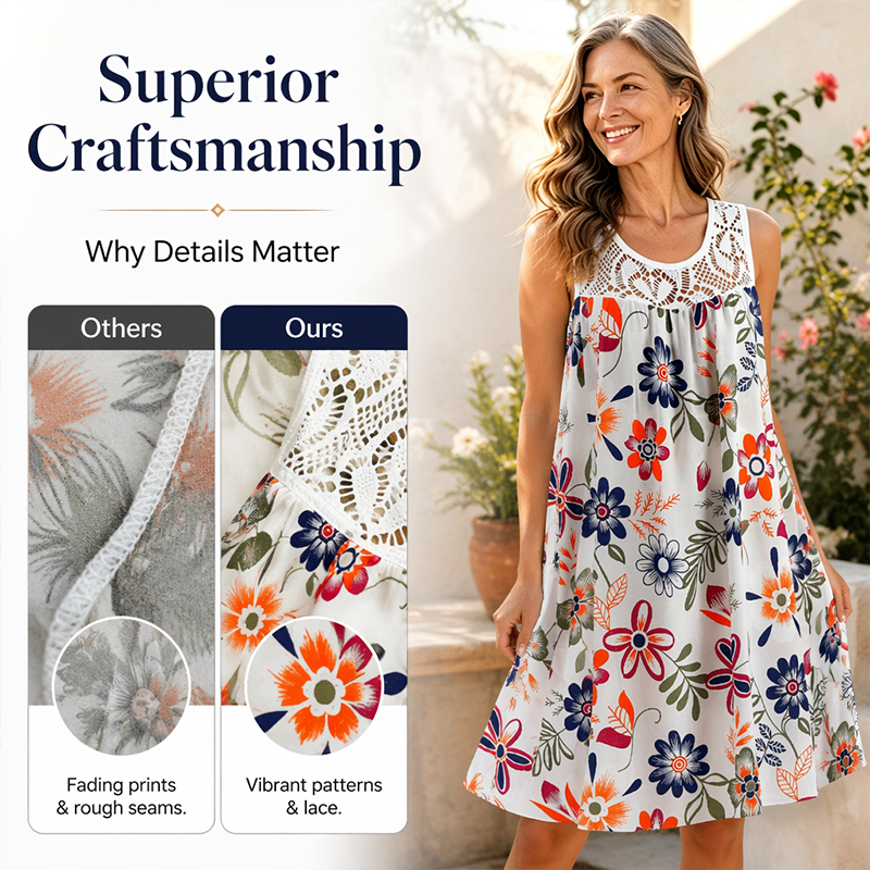 💕LAST DAY SALE ONLY ￡10.99!!💕Women's Elegant Sleeveless Floral Dress