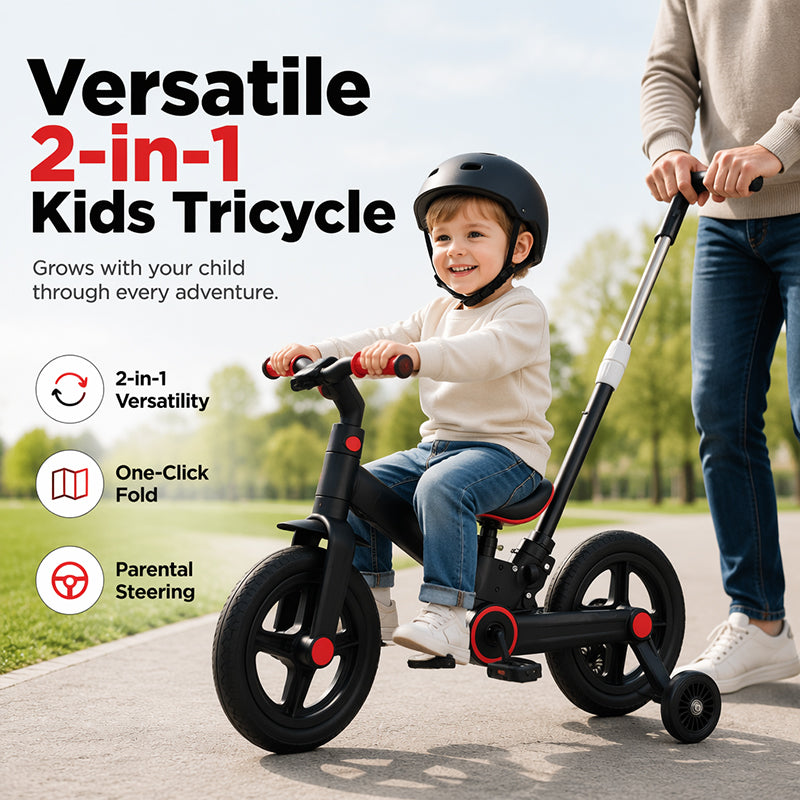 🎉 LIMITED TIME 50% OFF! 🚲 2-in-1 Convertible Kids' Tricycle and Balance Bike with Parent Push Handle – Grows with Your Child 🛴